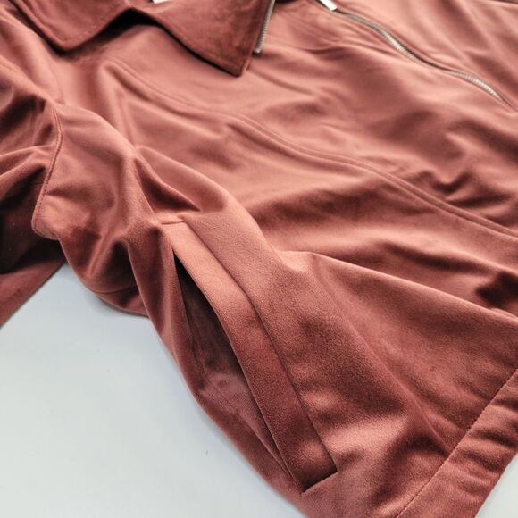 NEW 1X SOFT COPPER BURGUNDY ZIP LINED MOTO TRAVEL PACKABLE COAT JACKET XXL NWT - Picture 11 of 14